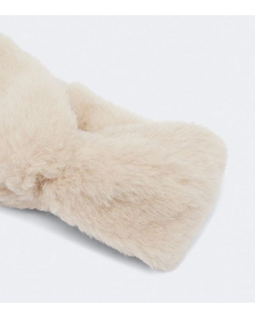 Max Mara White Alpaca, Wool, And Silk Teddy Headband