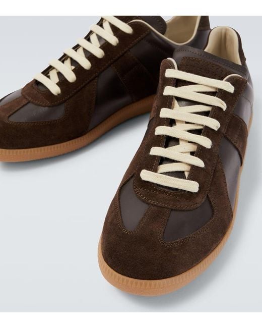 Maison Margiela Sneakers Replica Aus Leder Und Veloursleder in Brown für Herren
