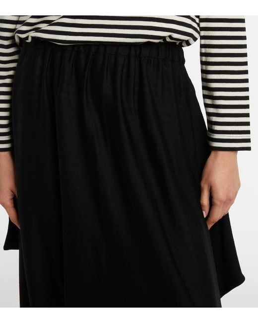 Junya Watanabe Black High-Rise Wool Tapered Pants