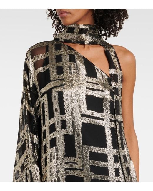 Taller Marmo White Betsy Printed Asymmetric Silk-Blend Maxi Dress