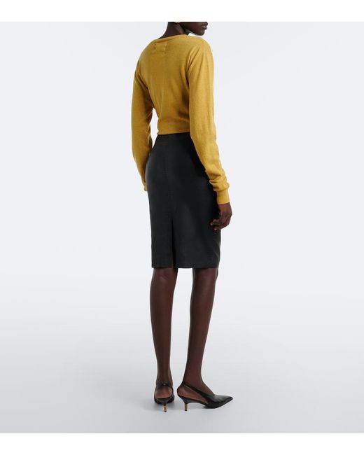 Stouls Black Gilda Leather Midi Skirt