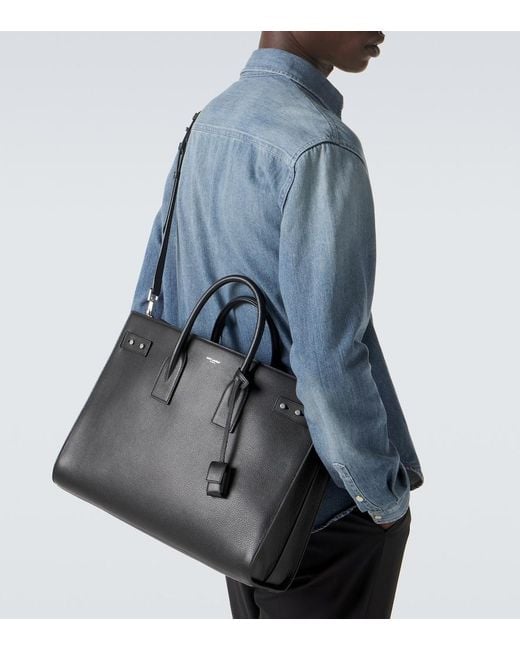Saint Laurent Black Sac De Jour Large Leather Top-Handle Bag for men