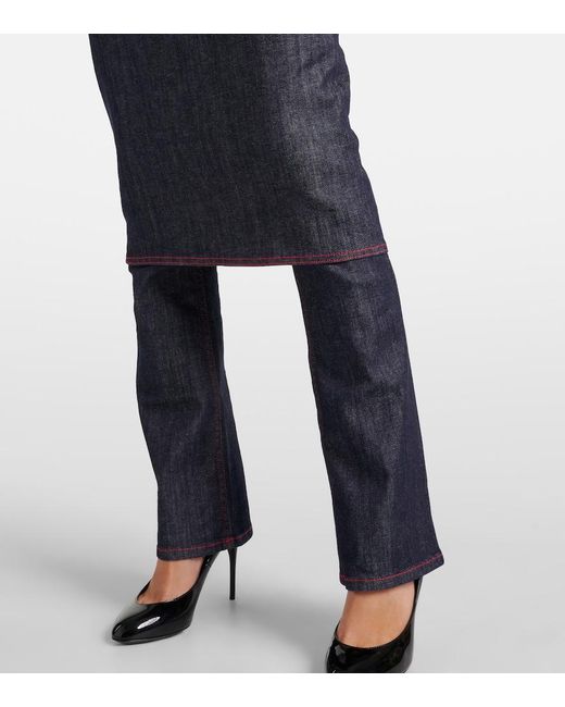 Alaïa Blue Denim Skirt Pants