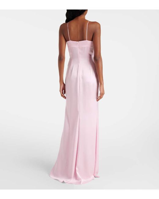 Robe Longue En Satin A Sequins David Koma en coloris Pink