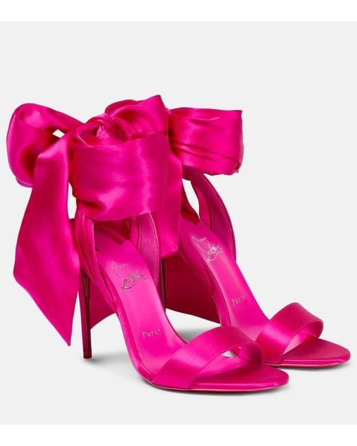 Christian Louboutin Pink Sandale Du Desert 100 Satin Sandals