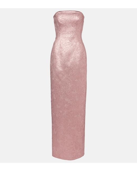 Emilia Wickstead Pink Laelia Cloque Bustier Gown