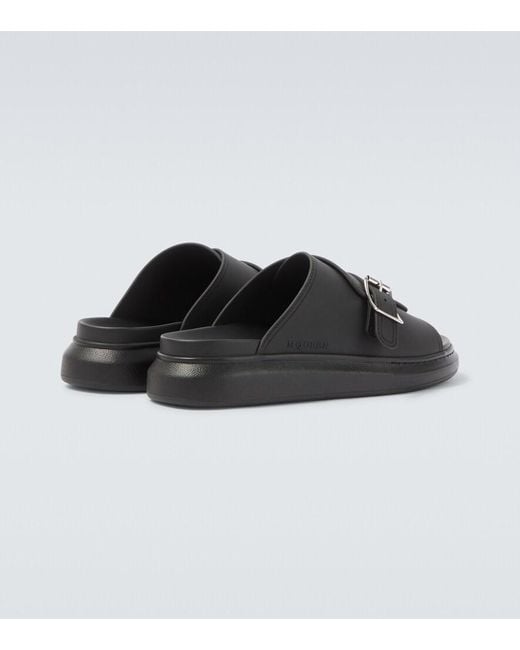 McQueen Black Hybrid Slides for men