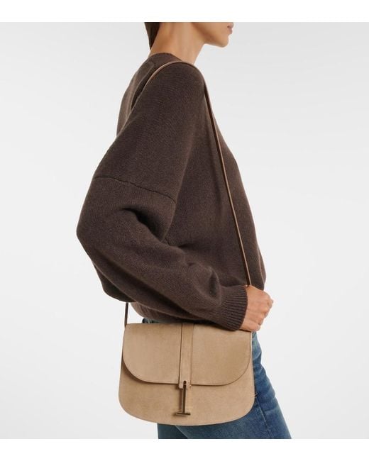 Tom Ford Natural Kara Small Suede Crossbody Bag