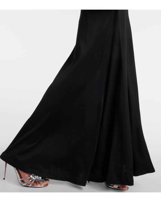 Diane von Furstenberg Black Makayla Gathered Jersey Maxi Dress