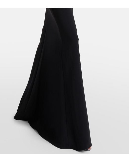Jenny Packham Black Slipper Orchid Floral-Embellished Maxi Dress