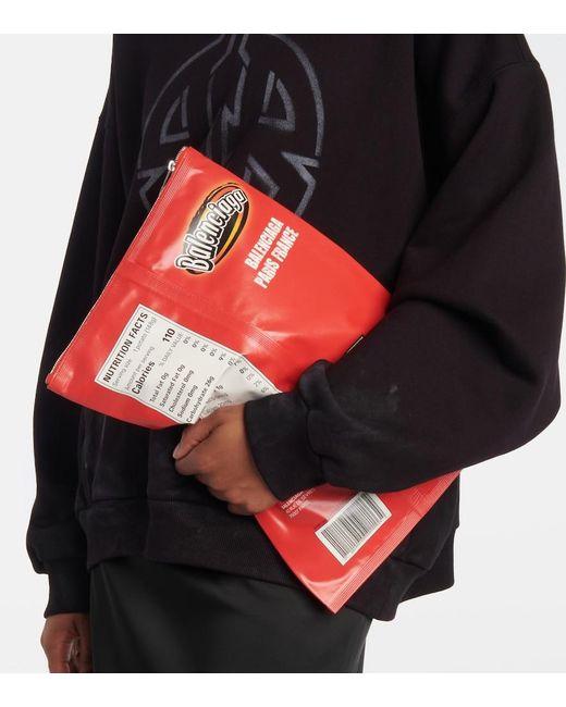 Balenciaga Red Chips Clutch