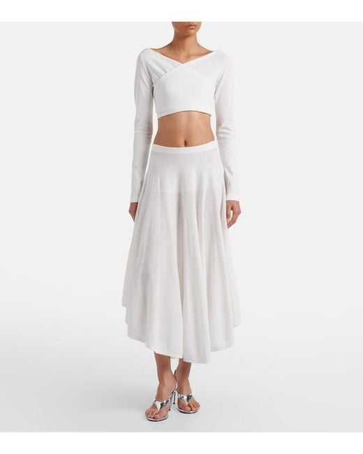 Alaïa White Infradito Mirrored Leather Thong Sandals