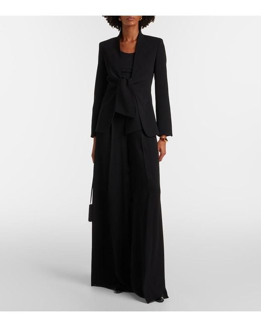 Max Mara Black Elegante Cady Wide-Leg Pants