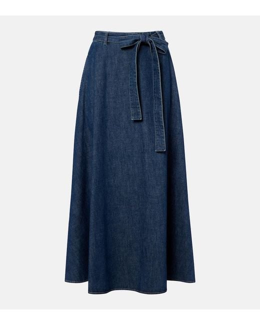 Valentino Blue Chambray Midi Skirt