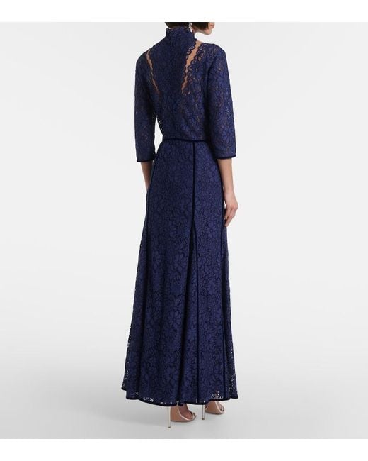 Costarellos Blue Lace Gown