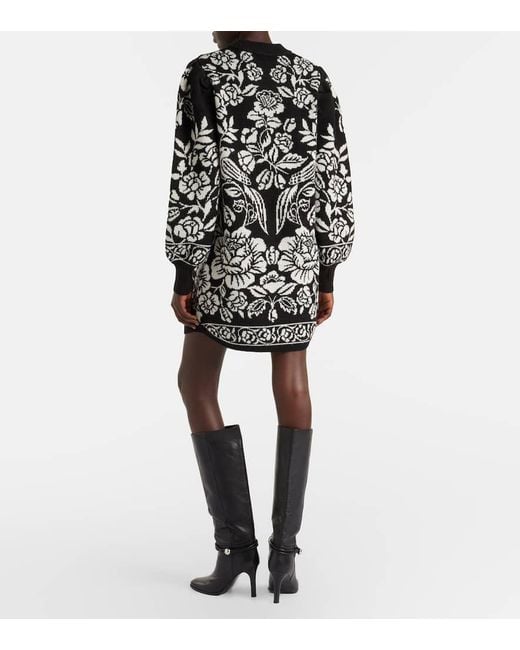 Farm Rio Black Cashew And Birds Minidress