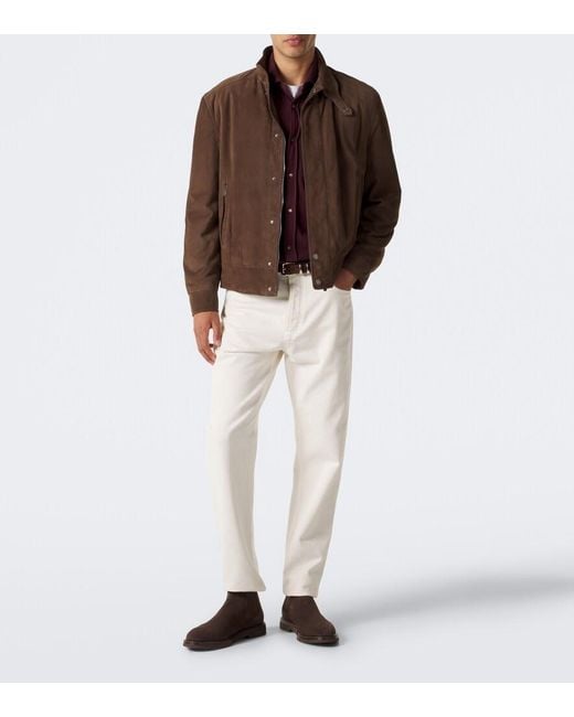 Brunello Cucinelli Brown Suede Jacket for men