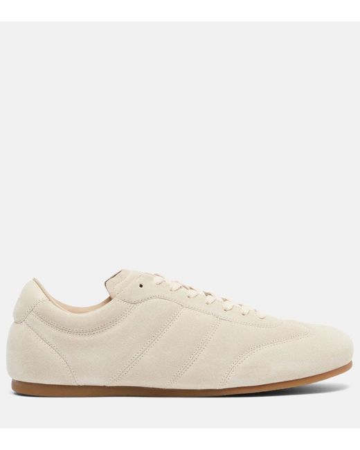 Lemaire White Sneakers Soft Runner Aus Veloursleder