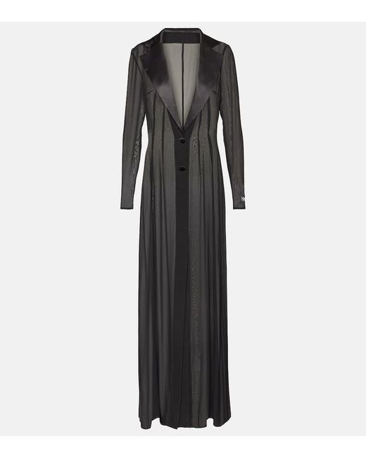 Cappotto in chiffon di misto seta di Dolce & Gabbana in Black