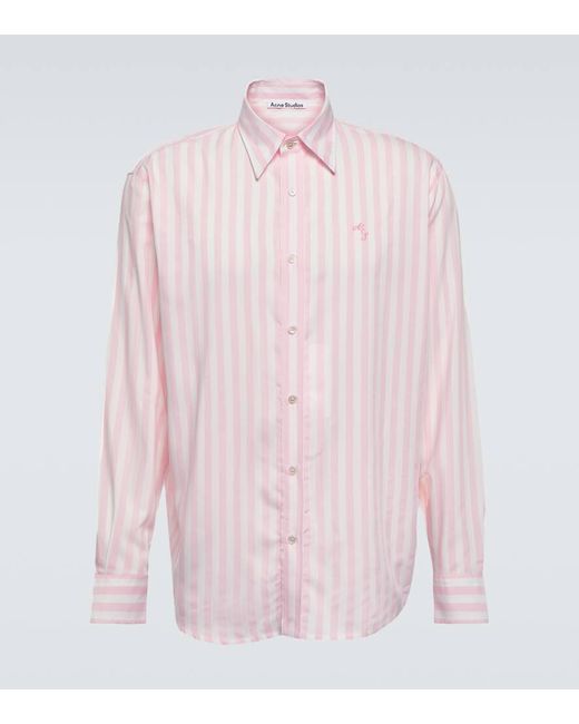 Camisa a rayas Acne de hombre de color Pink