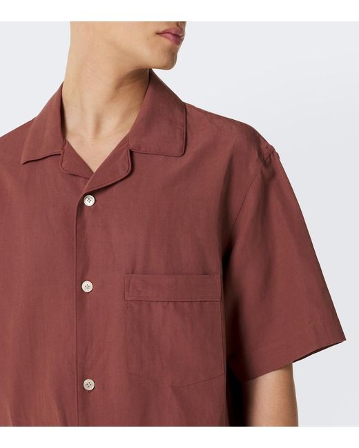 Eleventy Red Bowling Shirt for men
