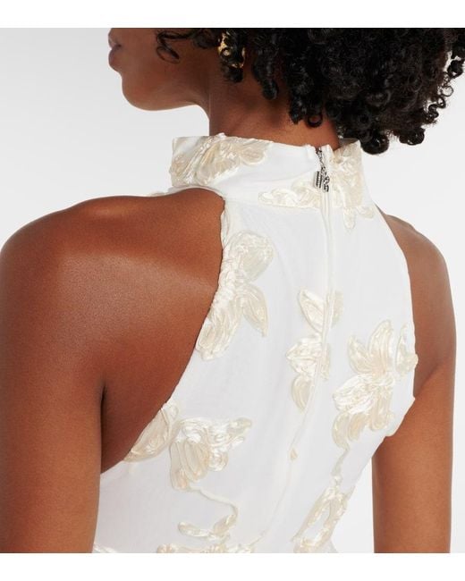 ROTATE BIRGER CHRISTENSEN White Bridal Floral-Applique Maxi Dress