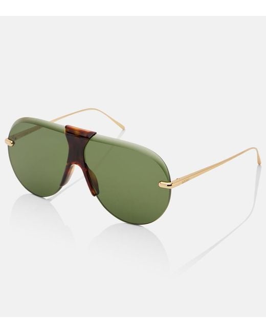 Loewe Green Slim Aviator Sunglasses