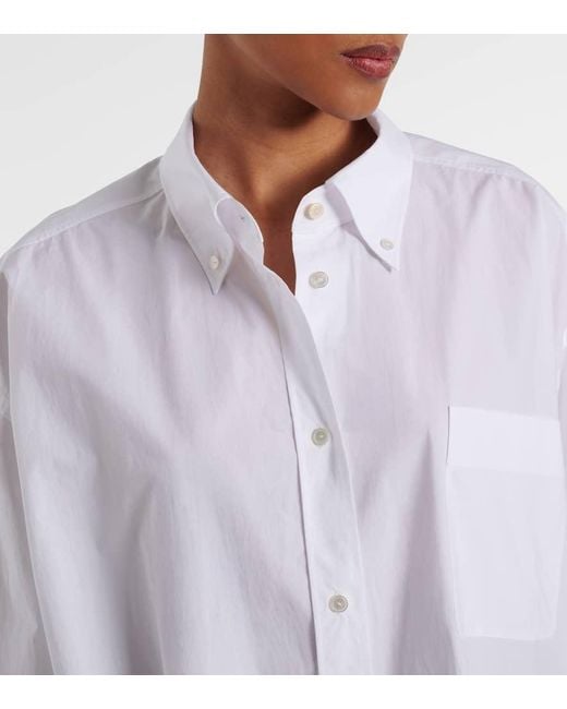 The Row White Victoria Oversized Cotton Poplin Shirt