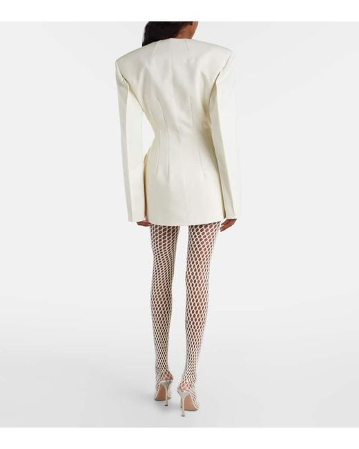 Wardrobe NYC White Strumpfhose Rhw Web Aus Einem Wollgemisch