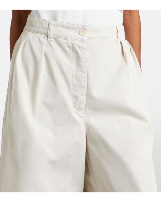 Bermudas De Gabardina De Algodon Prada de color White