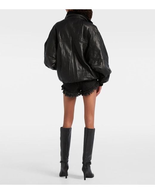 Isabel Marant Black Dorry Oversized Leather Jacket