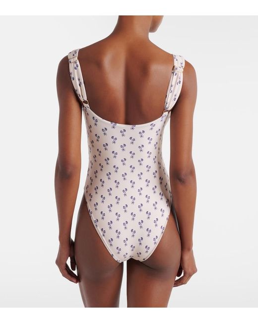 Montce White Cynthia Floral Ruffled Swimsuit