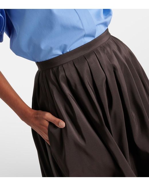 Valentino Black Broderie Anglaise Silk Midi Skirt