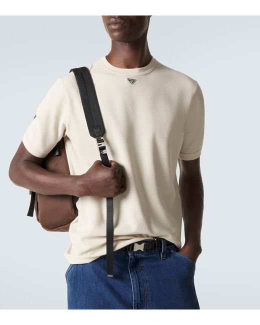 Prada Natural Logo Cotton T-Shirt for men