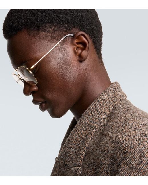 Cartier White Santos De Cartier Aviator Glasses for men