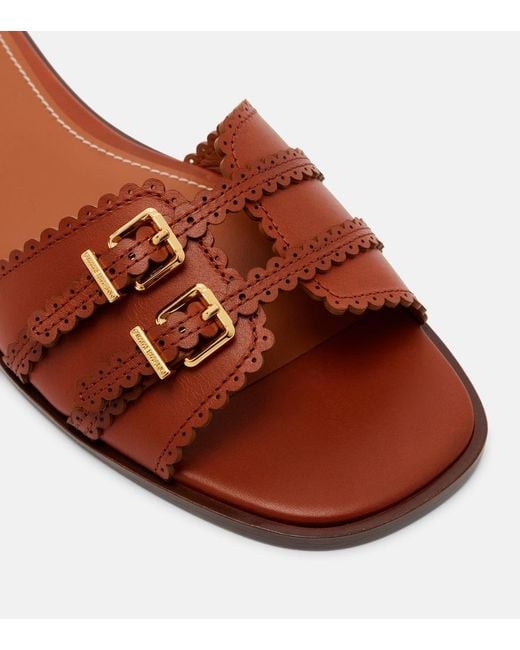 Zimmermann Brown Goldie Leather Slides