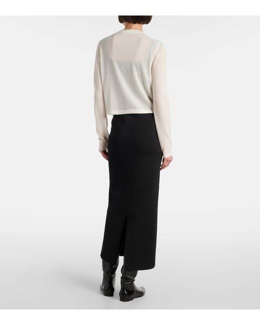 Khaite White Cardigan Brieta Aus Einem Wollgemisch