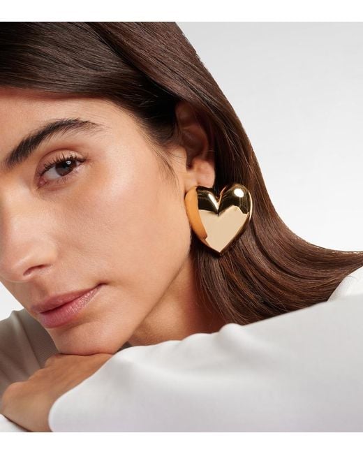 Jennifer Fisher Brown Puffy Heart-Plated Earrings