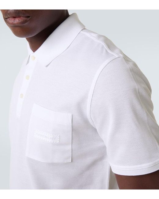 Polo En Pique De Coton A Logo Givenchy pour homme en coloris White