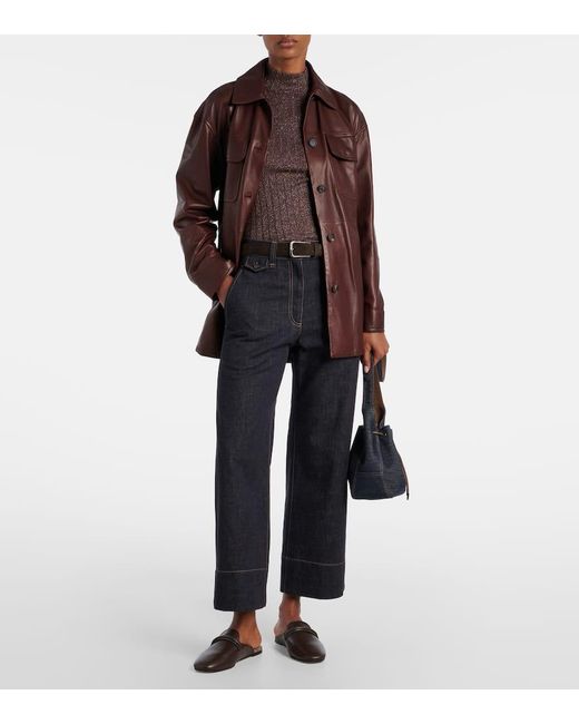 Brunello Cucinelli Brown Ribbed-Knit Cashmere And Silk-Blend Top