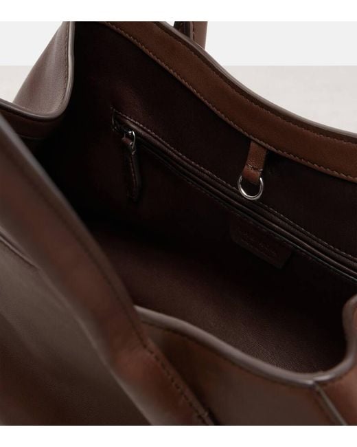 The Row Brown Alger Medium Leather Shoulder Bag