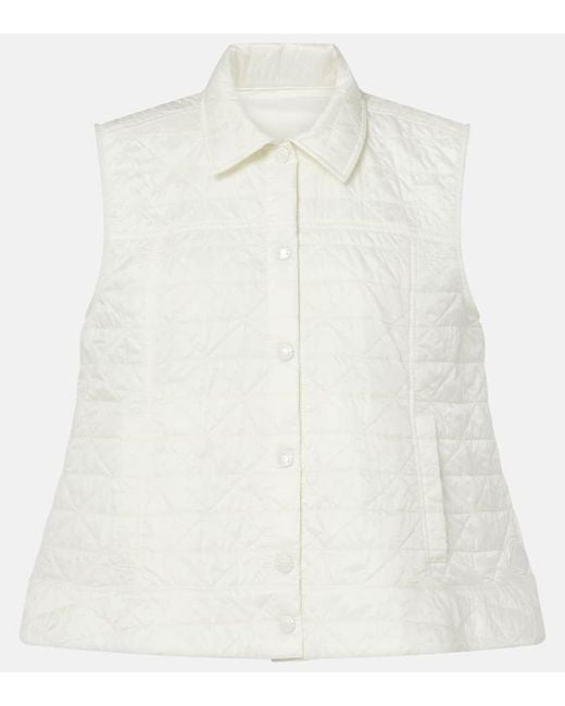 Moncler White Vayres Quilted Vest