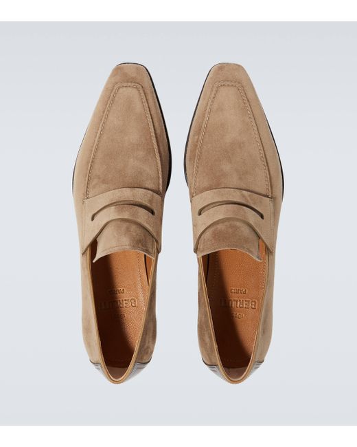 Berluti Brown Andy Suede Loafers for men