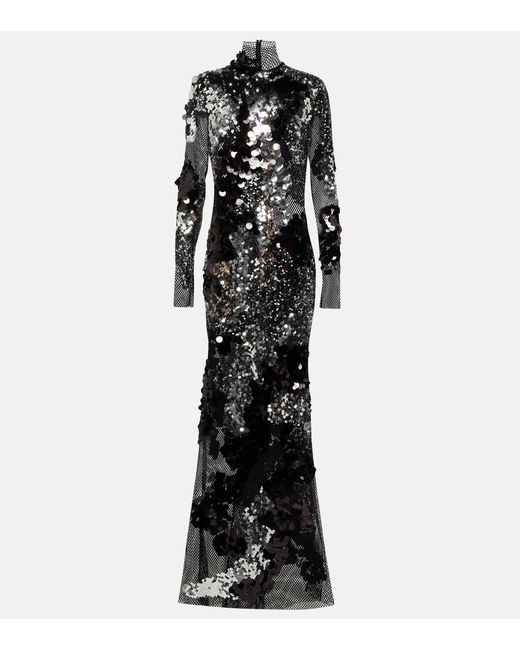 Tom Ford Black Sequin-embellished Gown
