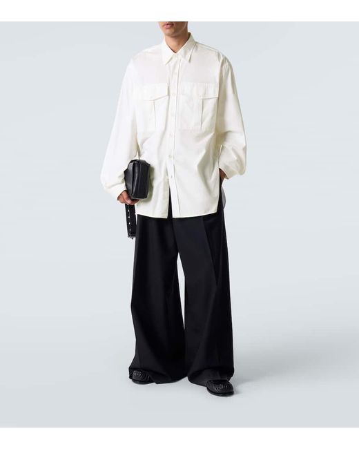 Chemise Oversize En Coton Dries Van Noten pour homme en coloris White