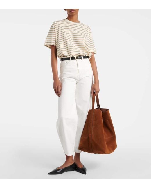 Totême  Brown Tote Bag Aus Veloursleder