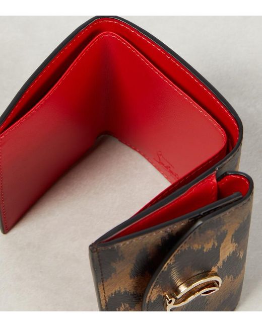 Christian Louboutin Black Cl Debossed Leopard-Print Leather Wallet