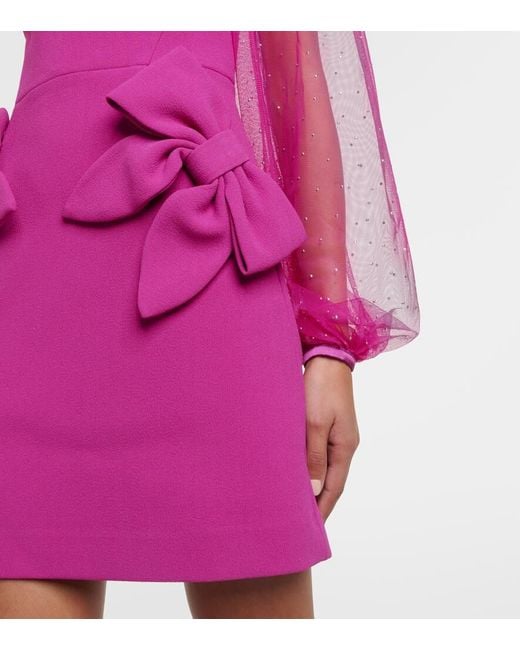 Rebecca Vallance Pink Verziertes Minikleid Lilah aus Crepe