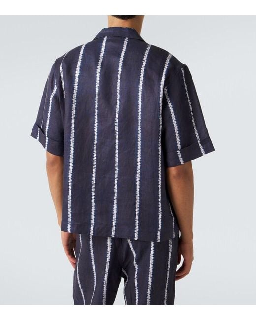 Camicia Bowling di Commas in Blue da Uomo