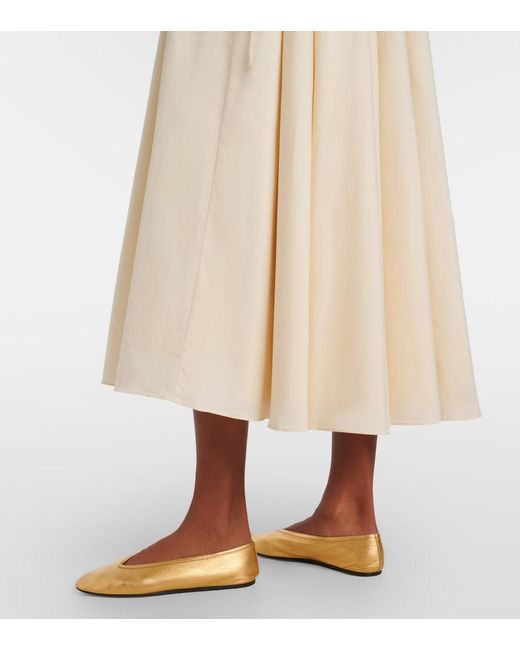 TOVE Natural Ceres Gathered Cotton Midi Dress